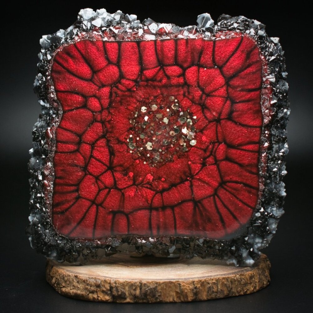 Red Diamond Crystal Edge Vanity Tray | Jewelry Tray | Candle Tray | Perfume Tray
